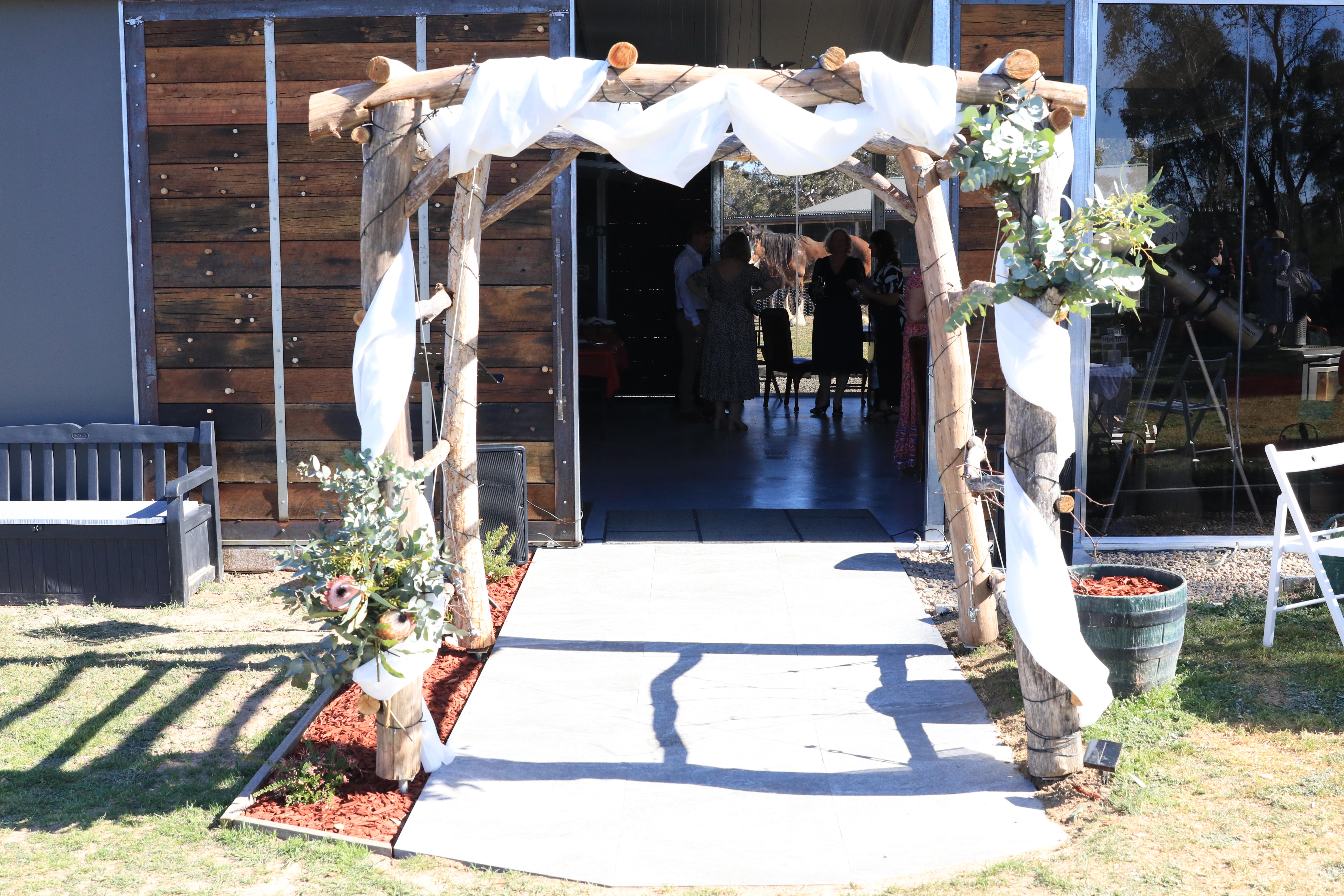 Pavilion dressed for a wedding